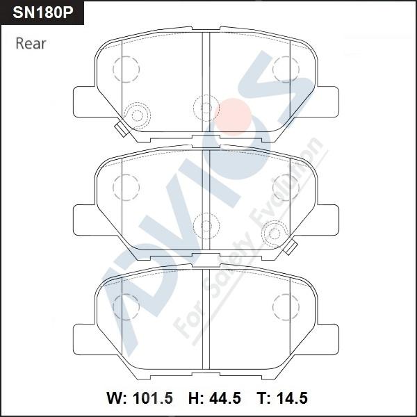 Advics SN180P - Kit pastiglie freno, Freno a disco autozon.pro