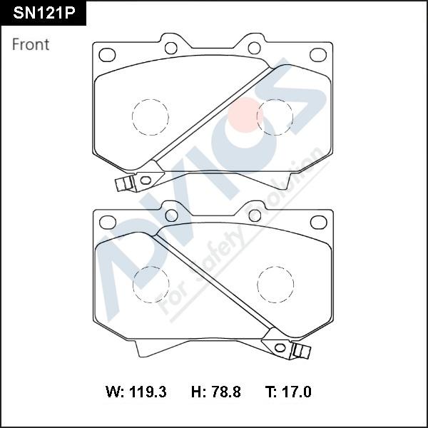 Advics SN121P - Kit pastiglie freno, Freno a disco autozon.pro