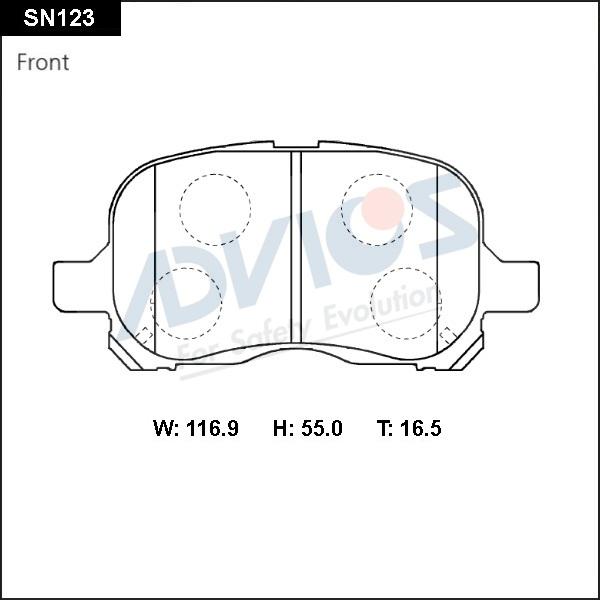 Advics SN123 - Kit pastiglie freno, Freno a disco autozon.pro