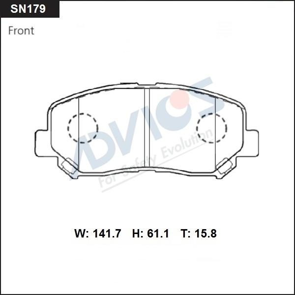 Advics SN179 - Kit pastiglie freno, Freno a disco autozon.pro