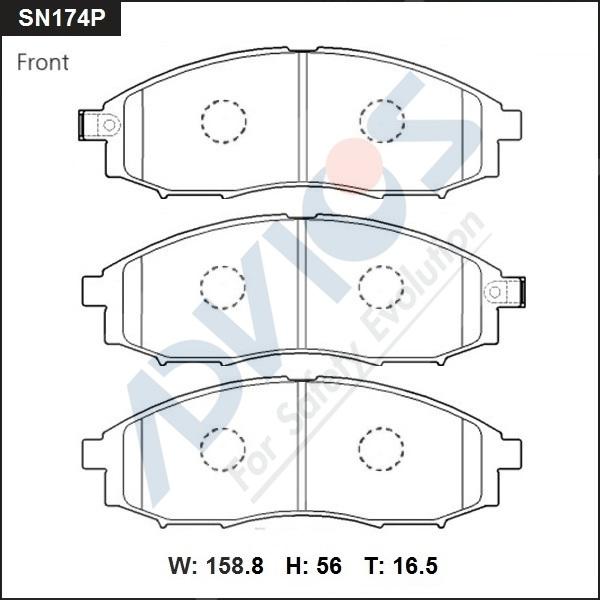 Advics SN174P - Kit pastiglie freno, Freno a disco autozon.pro