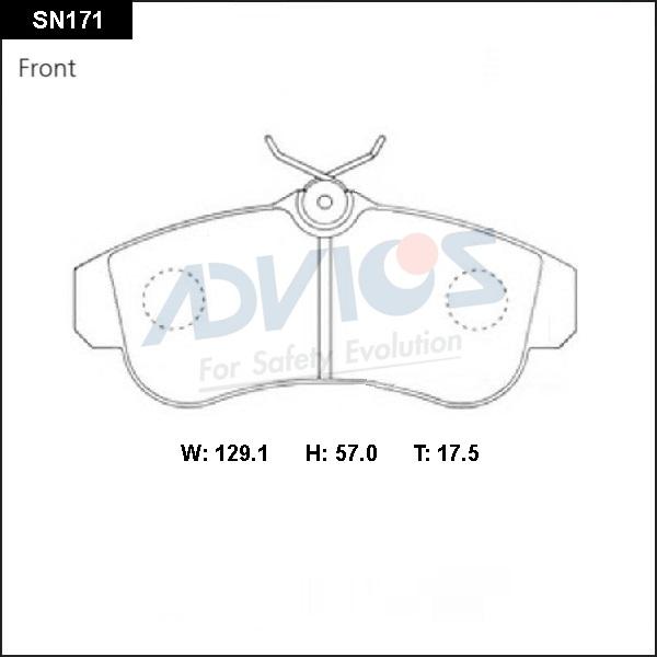 Advics SN171 - Kit pastiglie freno, Freno a disco autozon.pro