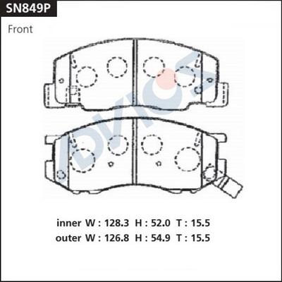 Advics SN849P - Kit pastiglie freno, Freno a disco autozon.pro