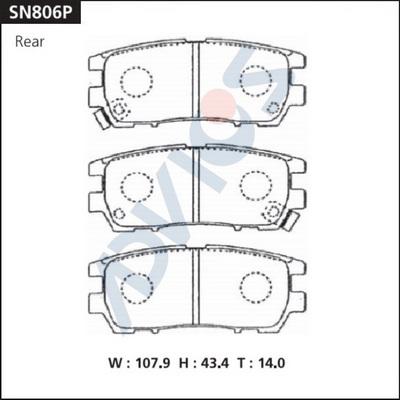 Advics SN806P - Kit pastiglie freno, Freno a disco autozon.pro