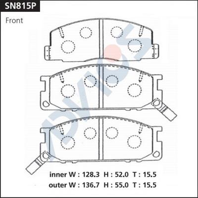 Advics SN815P - Kit pastiglie freno, Freno a disco autozon.pro