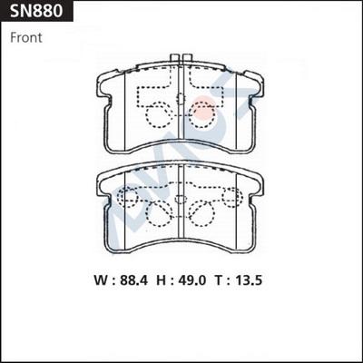 Advics SN880 - Kit pastiglie freno, Freno a disco autozon.pro