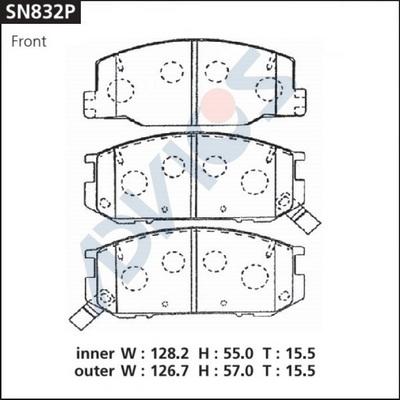 Advics SN832P - Kit pastiglie freno, Freno a disco autozon.pro