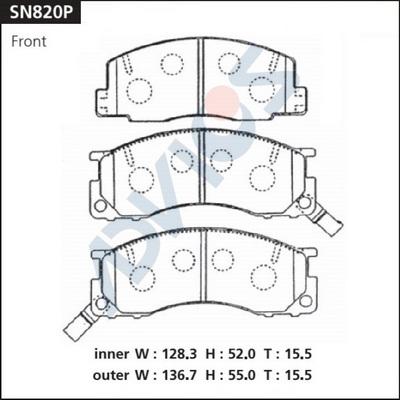 Advics SN820P - Kit pastiglie freno, Freno a disco autozon.pro