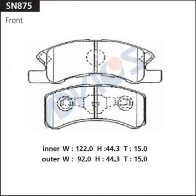 Advics SN875 - Kit pastiglie freno, Freno a disco autozon.pro