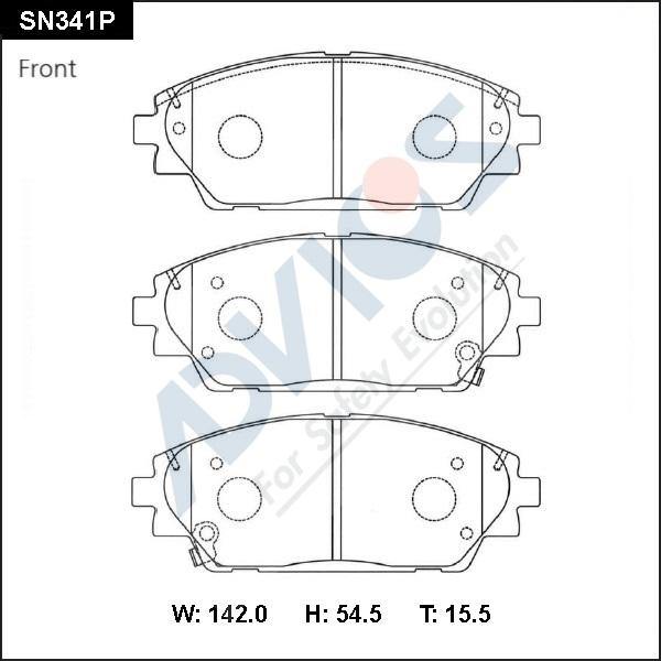 Advics SN341P - Kit pastiglie freno, Freno a disco autozon.pro