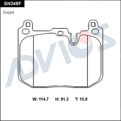 Advics SN348F - Kit pastiglie freno, Freno a disco autozon.pro