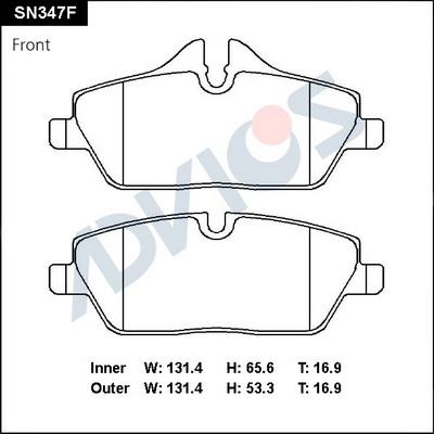 Advics SN347F - Kit pastiglie freno, Freno a disco autozon.pro