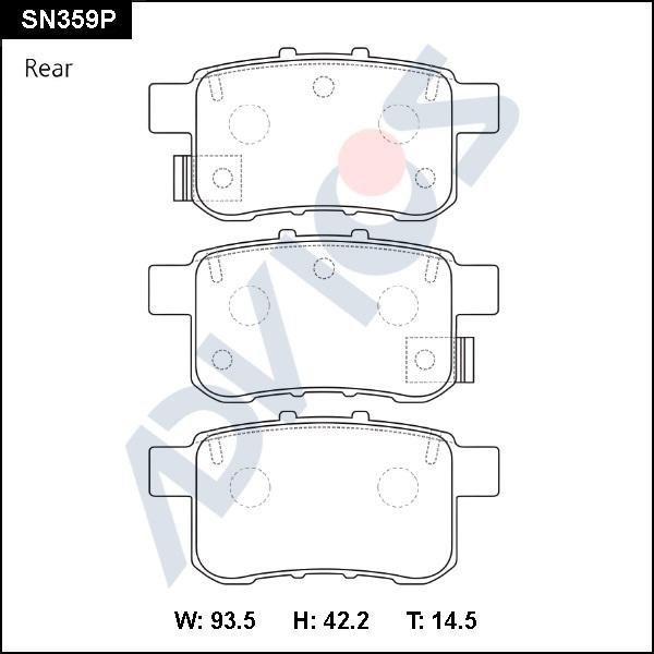 Advics SN359P - Kit pastiglie freno, Freno a disco autozon.pro