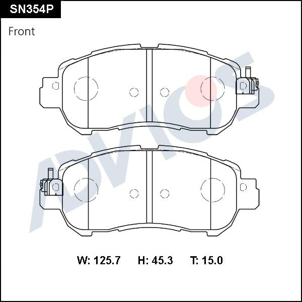 Advics SN354P - Kit pastiglie freno, Freno a disco autozon.pro