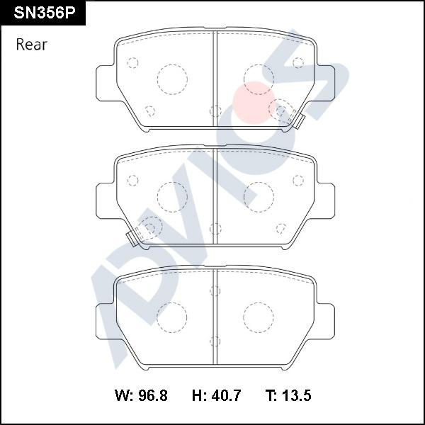 Advics SN356P - Kit pastiglie freno, Freno a disco autozon.pro