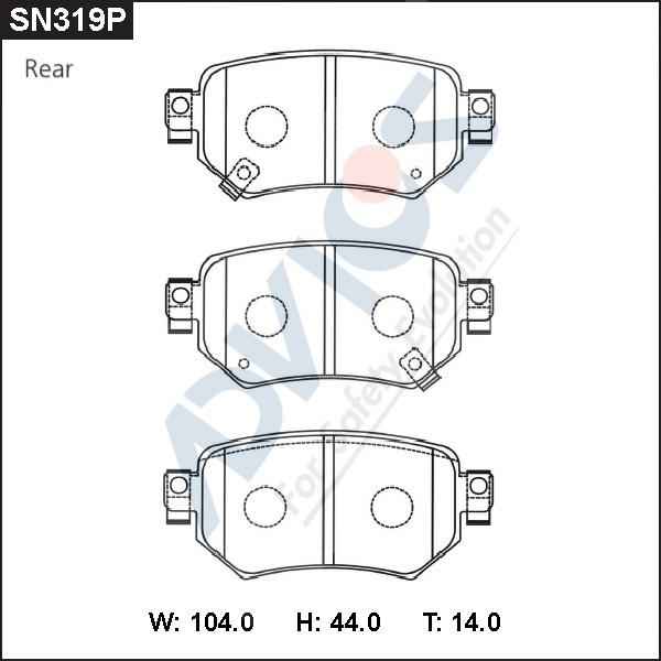 Advics SN319P - Kit pastiglie freno, Freno a disco autozon.pro