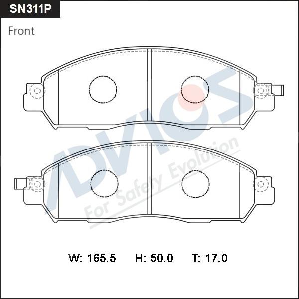 Advics SN311P - Kit pastiglie freno, Freno a disco autozon.pro