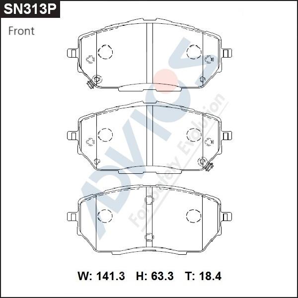 Advics SN313P - Kit pastiglie freno, Freno a disco autozon.pro