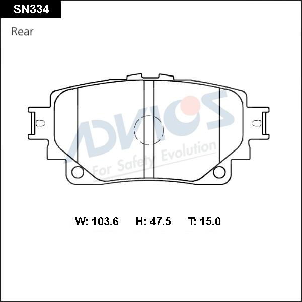 Advics SN334 - Kit pastiglie freno, Freno a disco autozon.pro