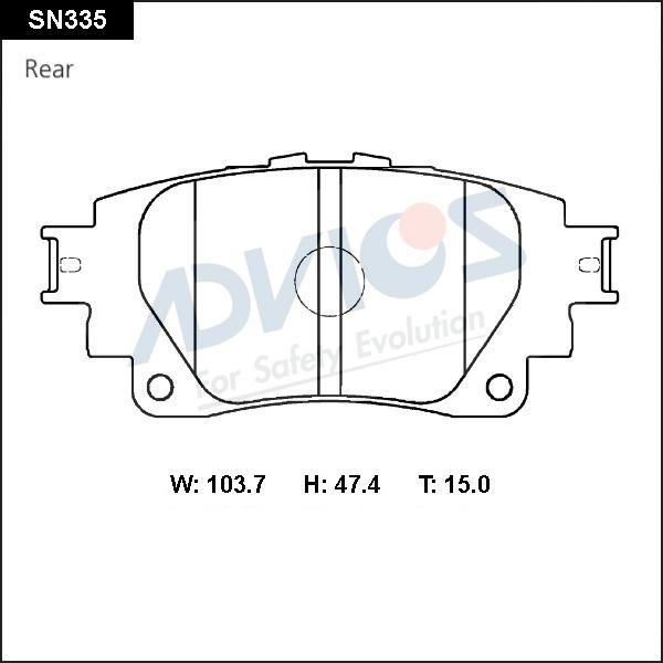 Advics SN335 - Kit pastiglie freno, Freno a disco autozon.pro