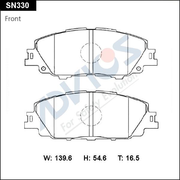 Advics SN330 - Kit pastiglie freno, Freno a disco autozon.pro