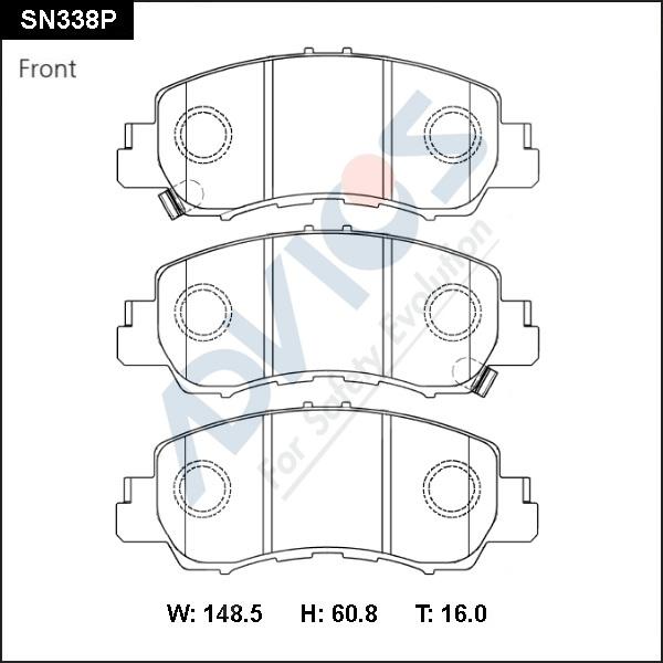 Advics SN338P - Kit pastiglie freno, Freno a disco autozon.pro