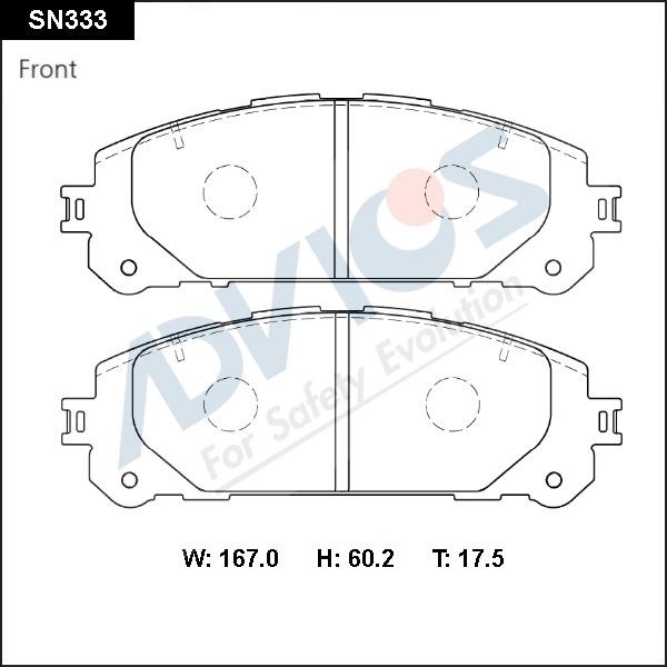 Advics SN333 - Kit pastiglie freno, Freno a disco autozon.pro