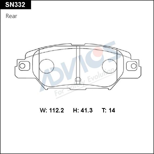 Advics SN332 - Kit pastiglie freno, Freno a disco autozon.pro