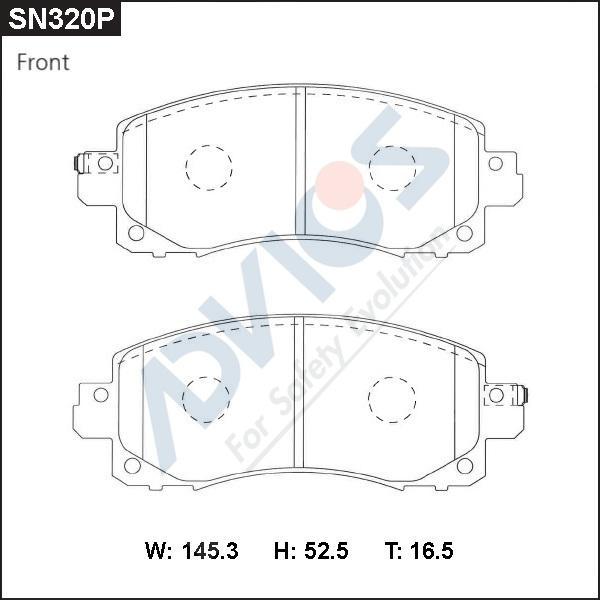 Advics SN320P - Kit pastiglie freno, Freno a disco autozon.pro