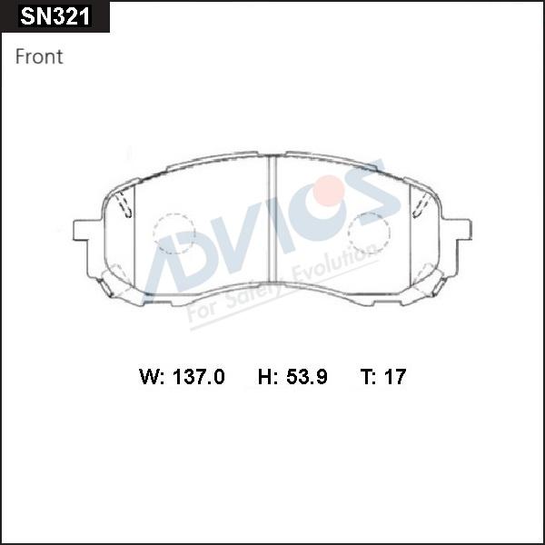 Advics SN321 - Kit pastiglie freno, Freno a disco autozon.pro