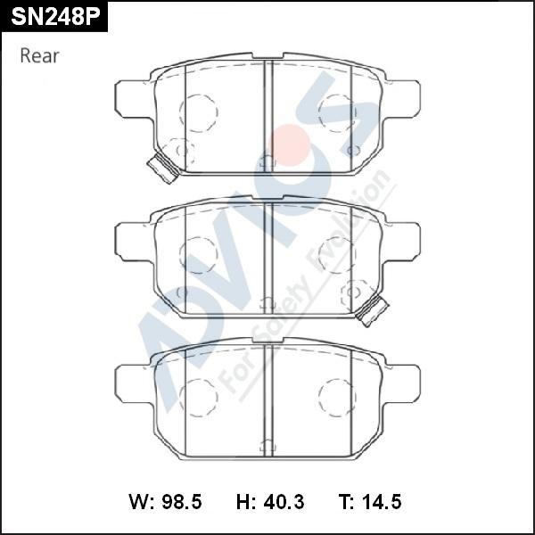 Advics SN248P - Kit pastiglie freno, Freno a disco autozon.pro