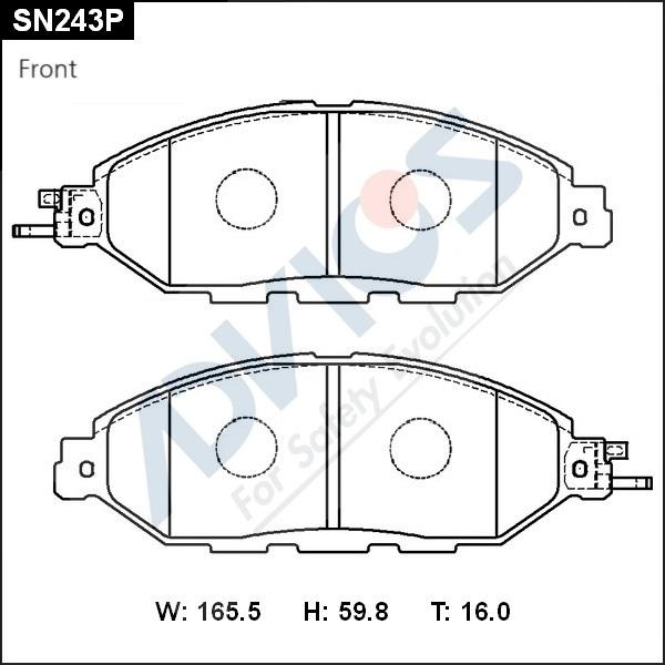 Advics SN243P - Kit pastiglie freno, Freno a disco autozon.pro