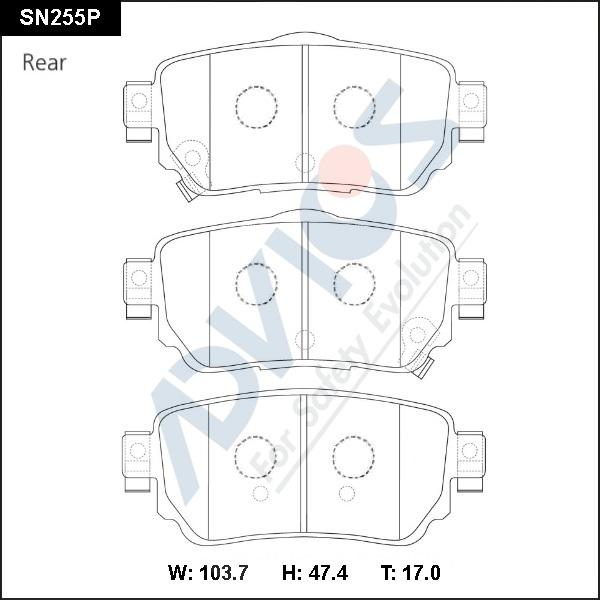 Advics SN255P - Kit pastiglie freno, Freno a disco autozon.pro