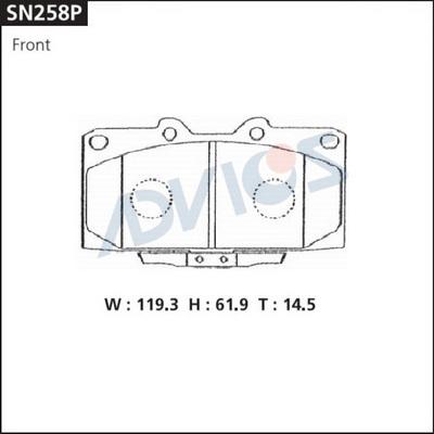 Advics SN258P - Kit pastiglie freno, Freno a disco autozon.pro