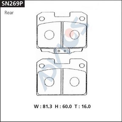 Advics SN269P - Kit pastiglie freno, Freno a disco autozon.pro