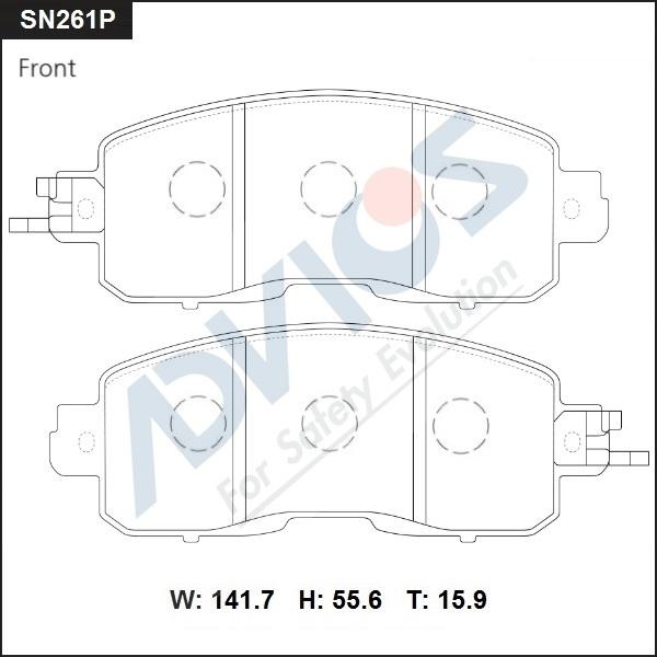 Advics SN261P - Kit pastiglie freno, Freno a disco autozon.pro