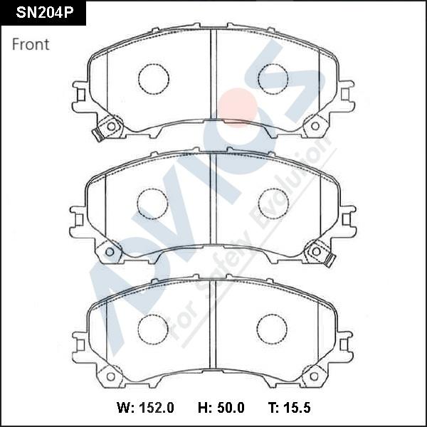 Advics SN204P - Kit pastiglie freno, Freno a disco autozon.pro