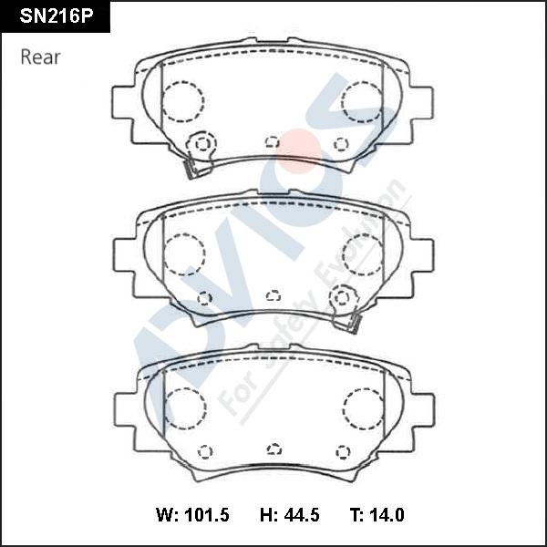 Advics SN216P - Kit pastiglie freno, Freno a disco autozon.pro