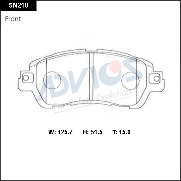 Advics SN210 - Kit pastiglie freno, Freno a disco autozon.pro