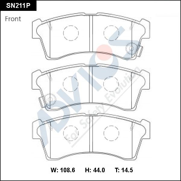 Advics SN211P - Kit pastiglie freno, Freno a disco autozon.pro