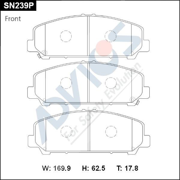 Advics SN239P - Kit pastiglie freno, Freno a disco autozon.pro