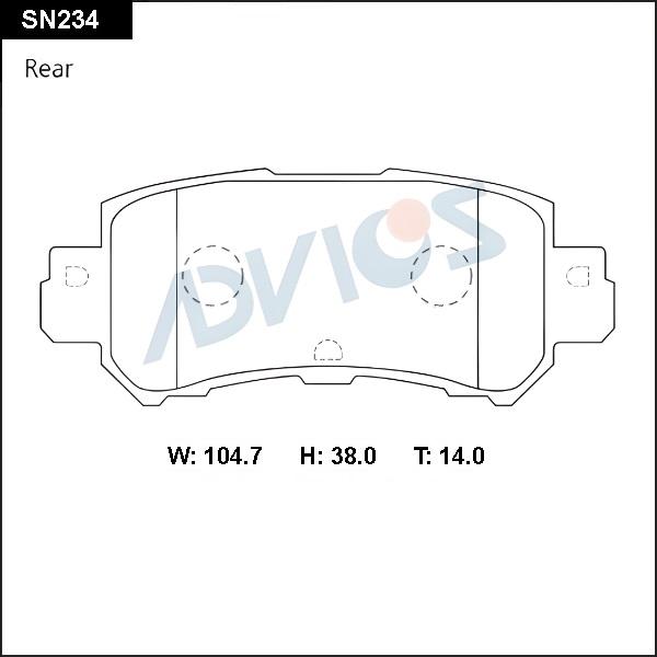 Advics SN234 - Kit pastiglie freno, Freno a disco autozon.pro