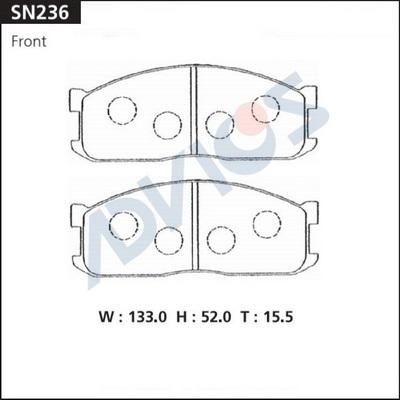 Advics SN236 - Kit pastiglie freno, Freno a disco autozon.pro