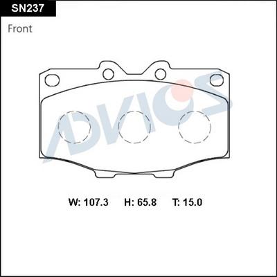 Advics SN237 - Kit pastiglie freno, Freno a disco autozon.pro