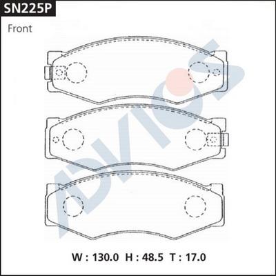 Advics SN225P - Kit pastiglie freno, Freno a disco autozon.pro