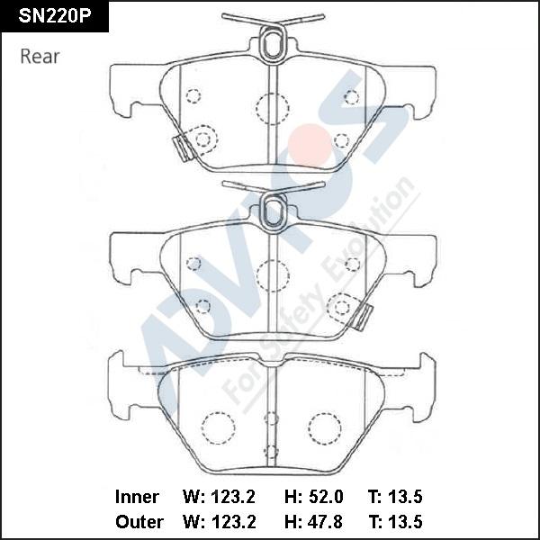 Advics SN220P - Kit pastiglie freno, Freno a disco autozon.pro