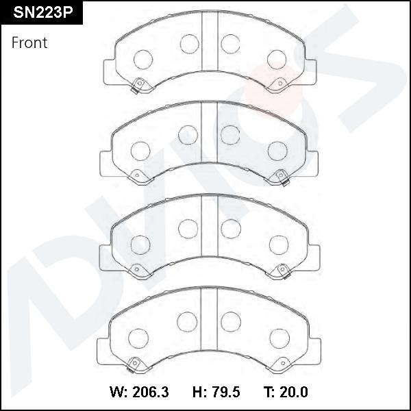 Advics SN223P - Kit pastiglie freno, Freno a disco autozon.pro