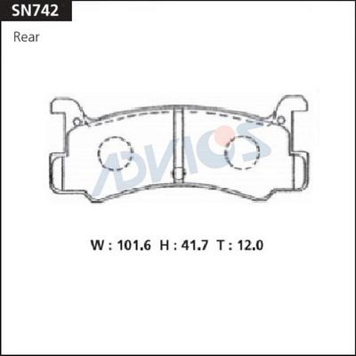 Advics SN742 - Kit pastiglie freno, Freno a disco autozon.pro