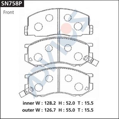 Advics SN758P - Kit pastiglie freno, Freno a disco autozon.pro