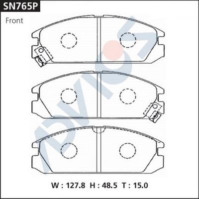 Advics SN765P - Kit pastiglie freno, Freno a disco autozon.pro